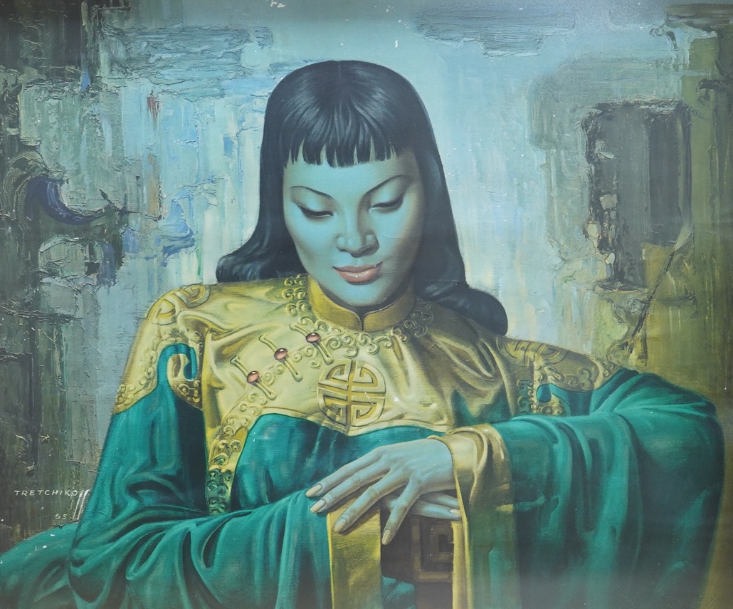 After Vladimir Tretchikoff (Russian, 1913-2006), 'Lady from the Orient', vintage colour print, 56 x 68cm, gilt frame